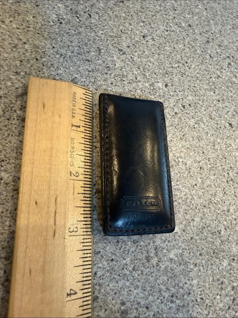 COACH Black Leather Money Clip - Vintage